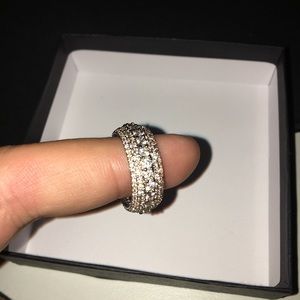 18k white Iced out ring